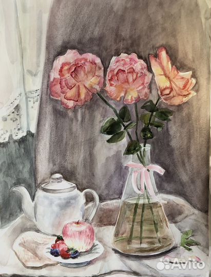 Интерьерная картина акварелью