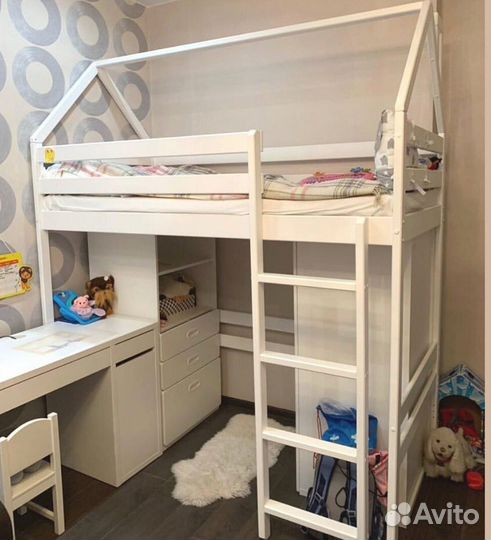 Детская кровать чердак Домик