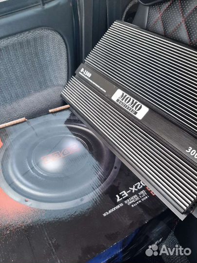 Сабвуфер и моноблок в коробе на трубе