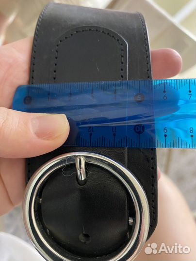 Ремень натуральная кожа чёрный Benetton, Италия, р