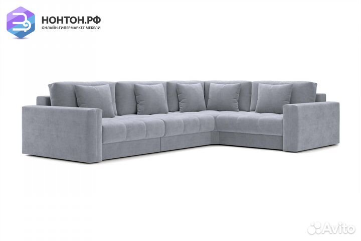 Диван угловой тик-так Монарх М3У1 серый