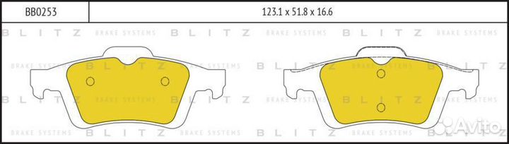 Blitz BB0253 Колодки тормозные дисковые зад