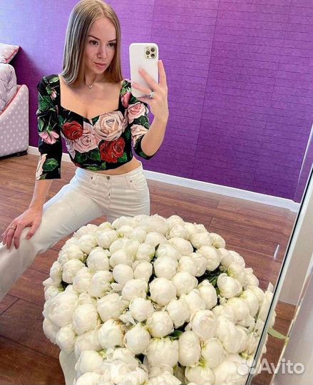 Букет из 101ш пионы с доставка