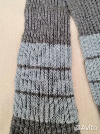 Шарф шерстяной из ровницы, ручной вязки