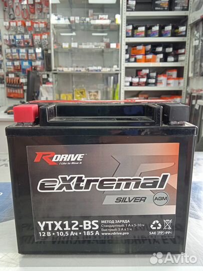 Аккумулятор мото RDrive 10 Ah AGM