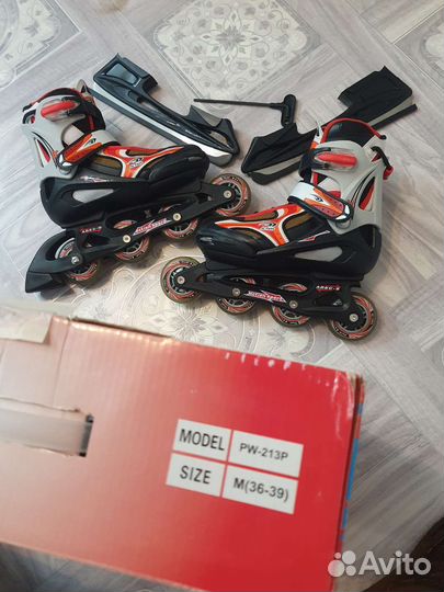 Роликовые коньки 2в1 RE:Асtion раздвижные