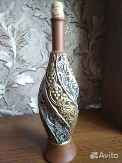Декоративная бутылка высота 36 см