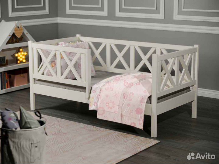 Кроватка высокий борт софа берёза детская