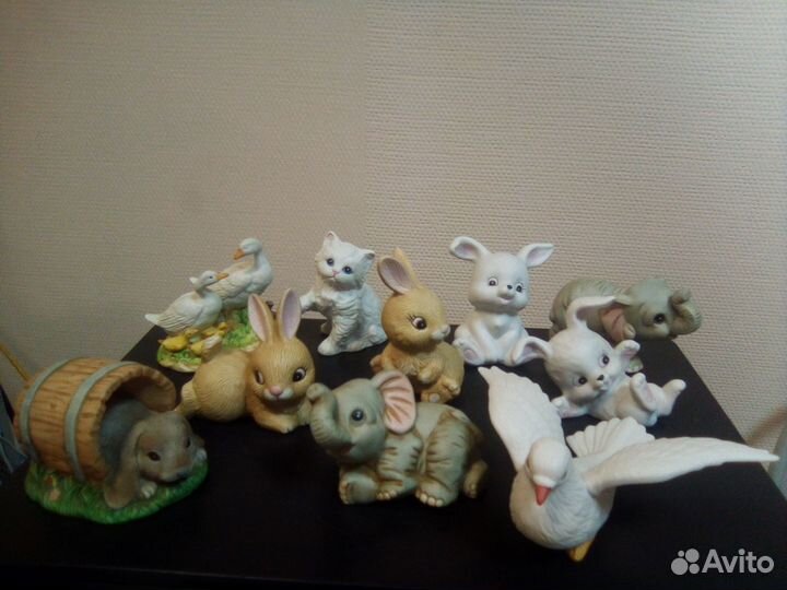 Фарфоровые статуэтки животных и птиц