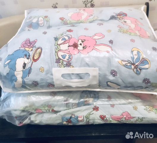 Детский тёплый плед + матрац+ постельное белье