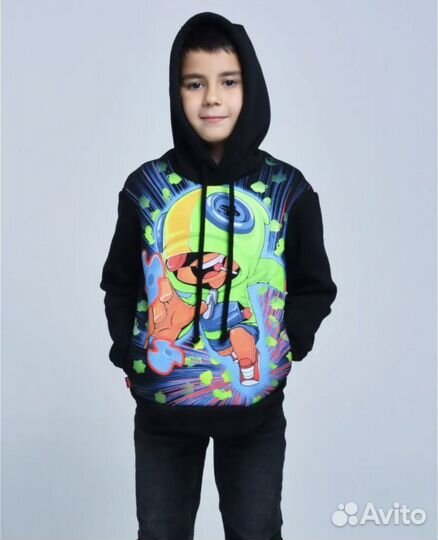 Худи Brawl Stars с начесом для мальчика 140-152