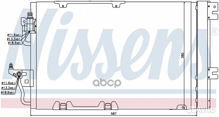 Радиатор кондиционера 555x382 94807 Nissens