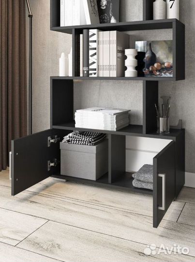 Новый черный стеллаж