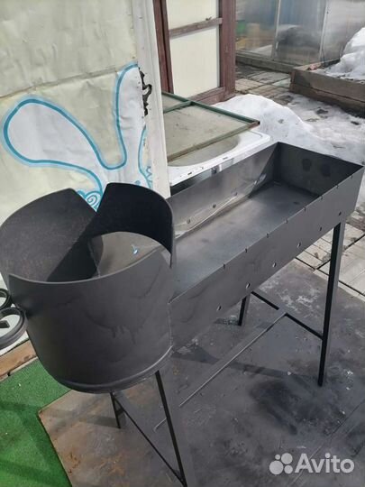 Мангал с печкой под казан