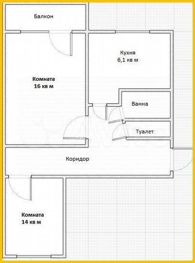 2-к. квартира, 44,7 м², 4/5 эт.