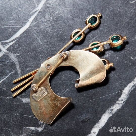 Брошь под золото 3 ветки