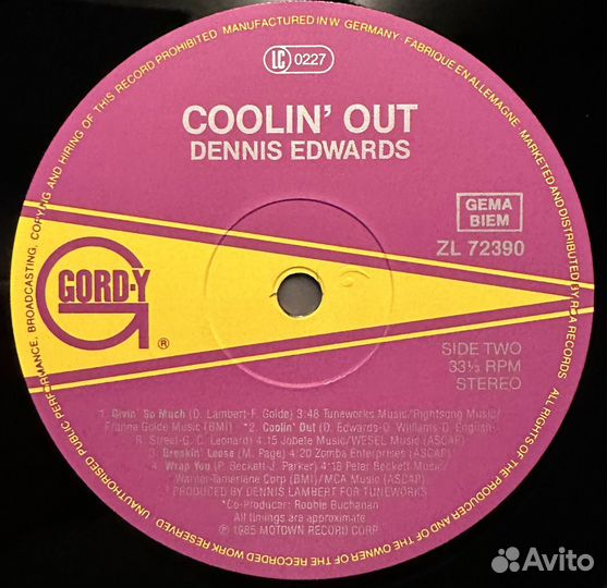 Dennis Edwards – Coolin' Out (Германия 1985г.)