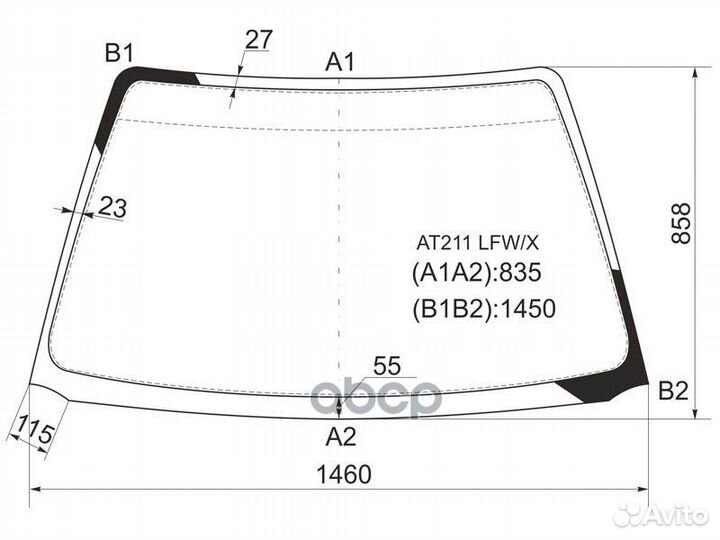 Стекло лобовое toyota caldina/avensis 4/5D 97-0