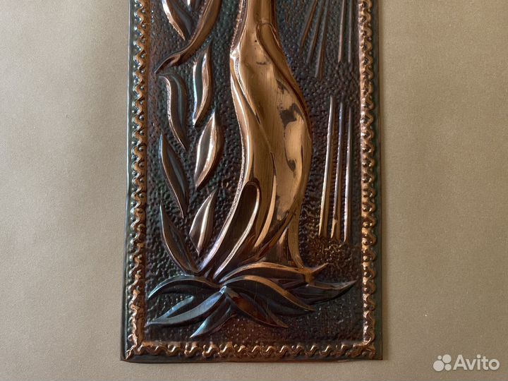 Медная чеканка плакетка СССР