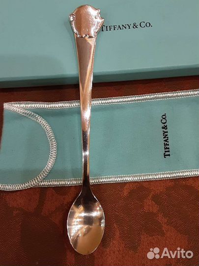Tiffany серебряная ложка с поросёнком