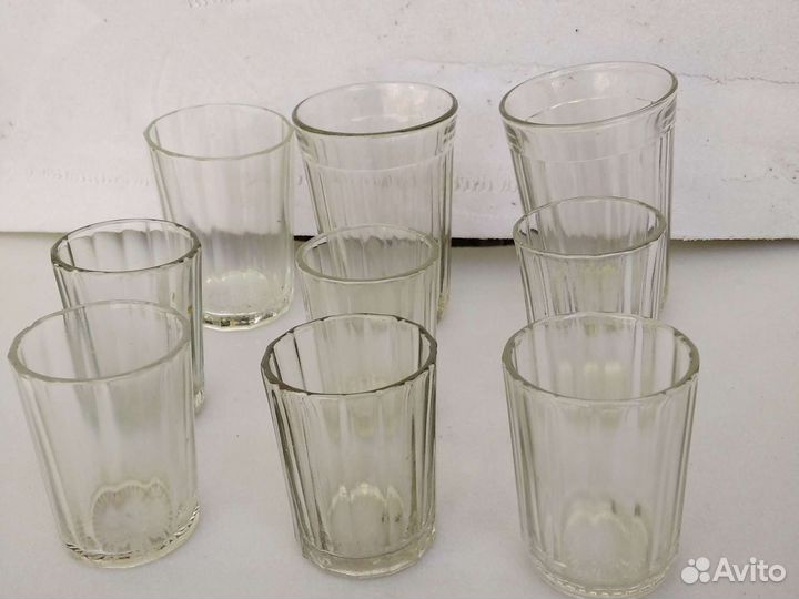 Стопки, стаканы гранёные, рюмки периода СССР