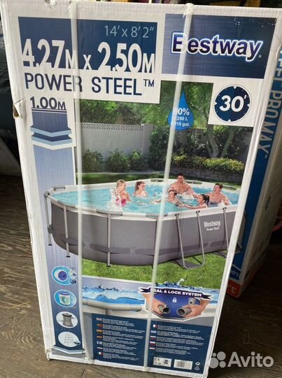 Каркасный бассейн Power Steel 427х250х100см,фил