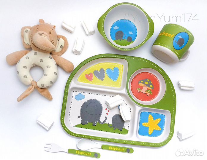 Набор бамбуковой детской посуды