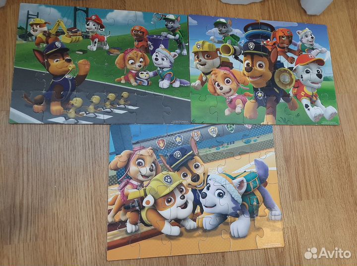 Пазлы щенячий патруль (деревянные 3 шт.)