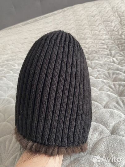 Шапка норковая вязаная