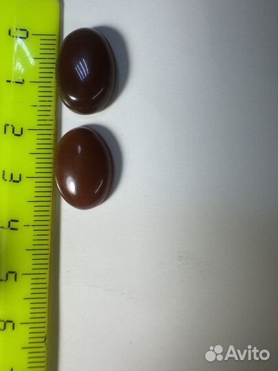 Набор кабошонов из сердолика. Натуральные. 2 штуки