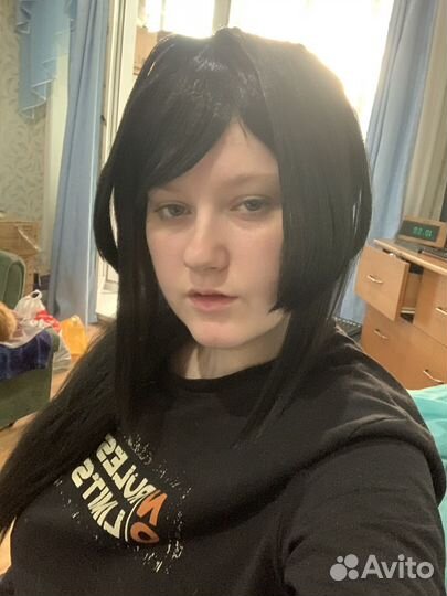 Парик черный с хвостом