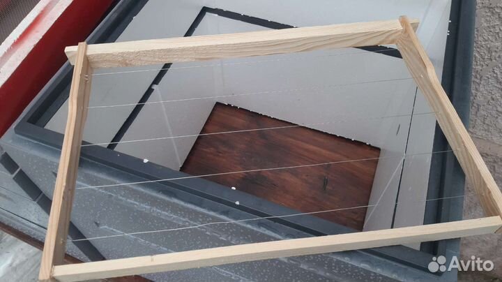 Рамки дадан, рута, магазинная, с вощиной, леской