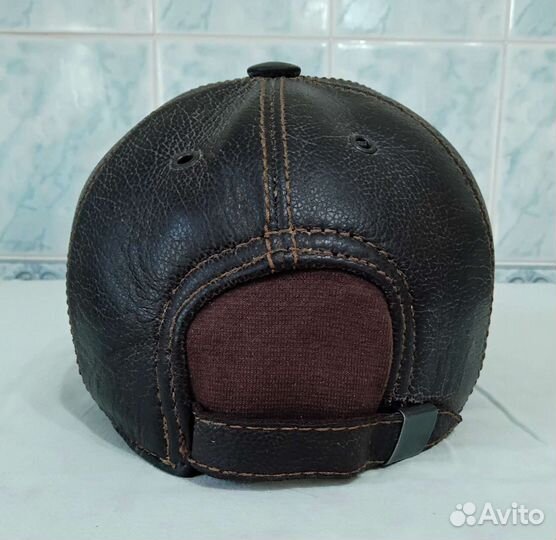 Бейсболка зимняя кожаная, на меху, США