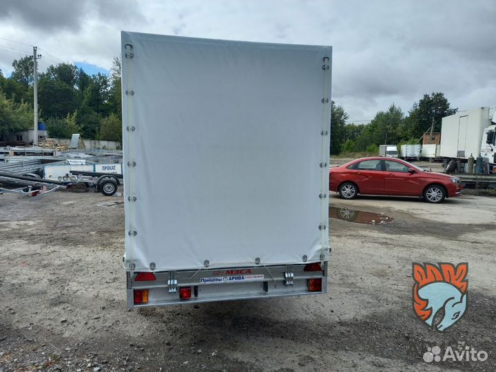 Прицеп мзса 817735.012 с тентом 180 см. Двухосный