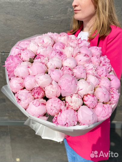 Букет пионы премиум 25 51 101 доставка