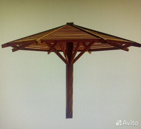 Зонт садовый деревянный