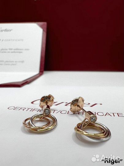 Серьги Cartier Trinity (мск)