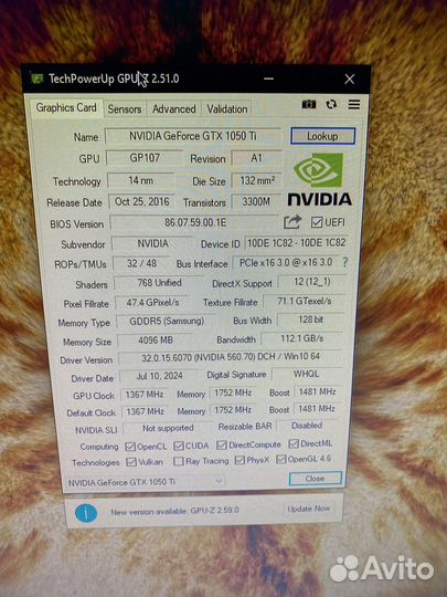 Видеокарта Palit GeForce GTX 1050 TI 4GB