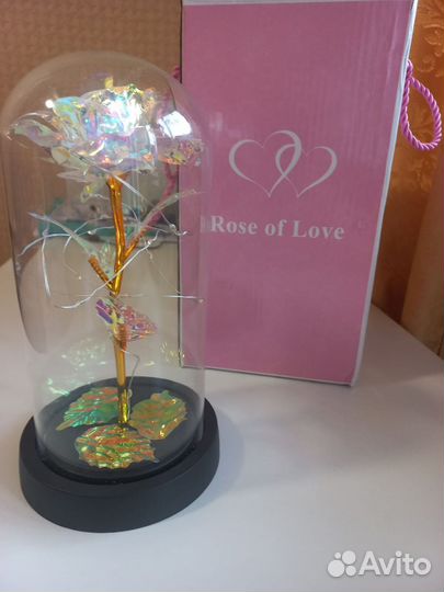 Роза в колбе ночник