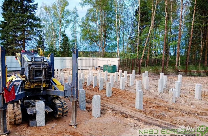 Железобетонные и винтовые сваи Монтаж