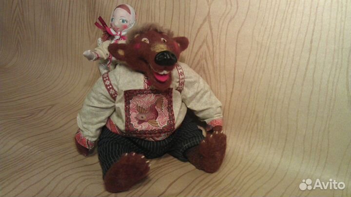 Коллекционная авторская игрушка Маша и медведь