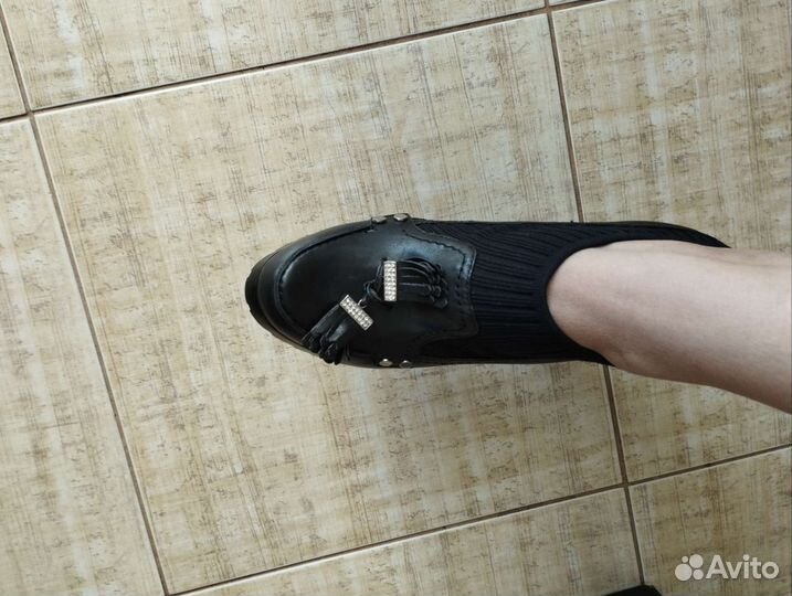 Ботинки туфли макасины P.Cont 37 натуральная кожа