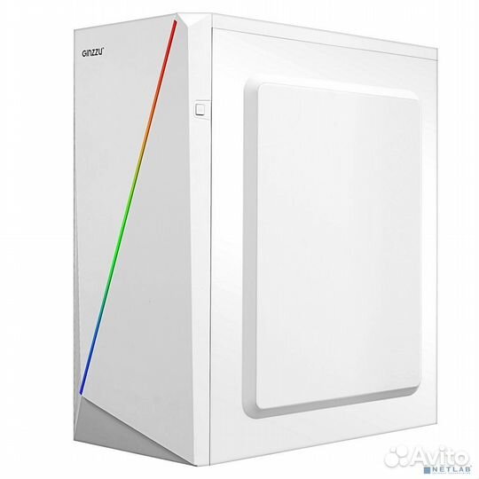 Ginzzu SL220 White FAN 12LED USB3.0 Window w/o PSU