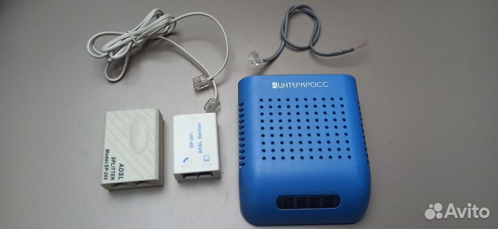 Модем adsl Интеркросс IC-DSL 5633 E и 2 сплиттера