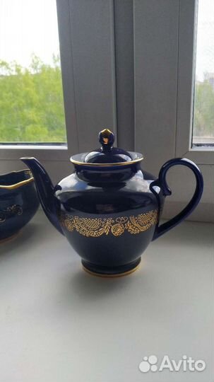 Сахарница и чайник Лфз. Кобальт