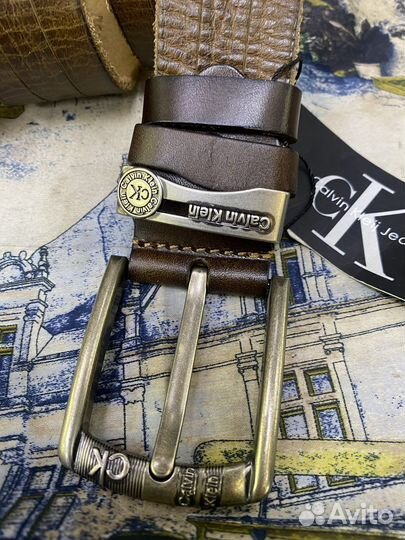 Мужской кожаный ремень Ck