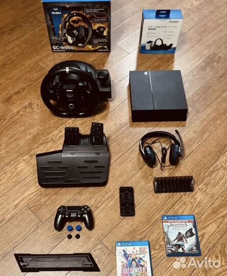 Sony playstation 4 + игровой руль