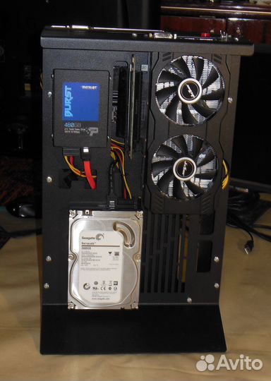 Мощный игровой пк в открытом корпусе на Ryzen