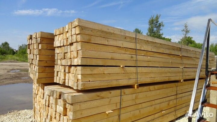 Брус обрезой естественной влажности хвоя 3–4 (CD)