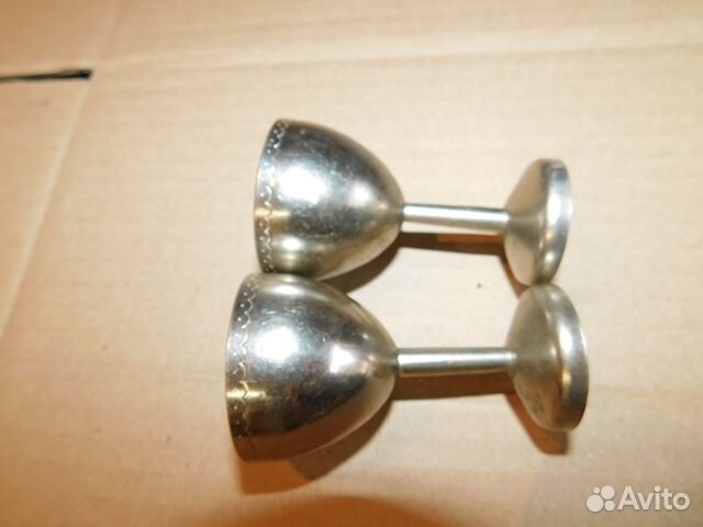 2 старинные,латунные рюмки СССР в интерьер и польз